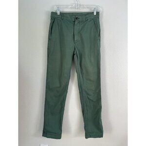 MHL Margaret Howell Pants Mens 30x32 Green Canvas Chino Straight Workwear